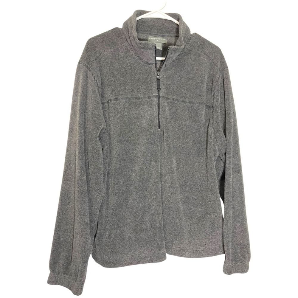 Saddlebred Large Gray Fleece Pullover Quarter Zip Mock Neck Gorpcore Outdoorsy